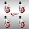 Service Caster 4 Inch 316SS Red Poly Swivel 1-3/4 Inch Expanding Stem Caster Set Lock Brake SCC-SS316TTLEX20S414-PPUB-RED-134-4 - alternate 3